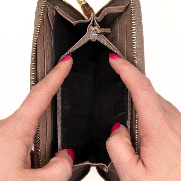 Gucci Beige Bamboo Tassel Zip Around Wallet - Picture 11 of 16